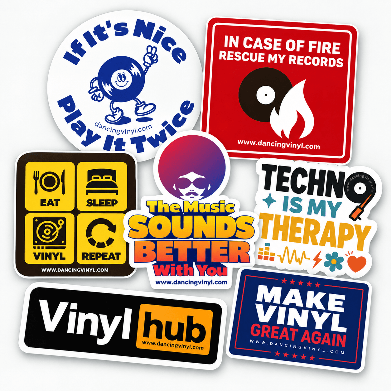 Dancing Vinyl Stickers