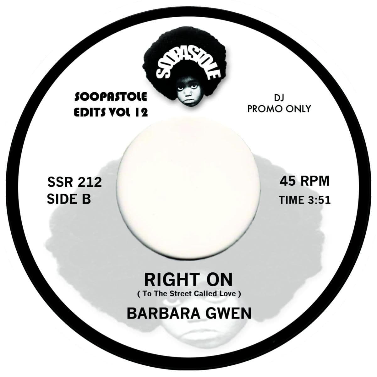 THE MESSAGE FROM THE SOUL SISTERS / RIGHT ON ( TO THE STREET CALLED LOVE ) (7")