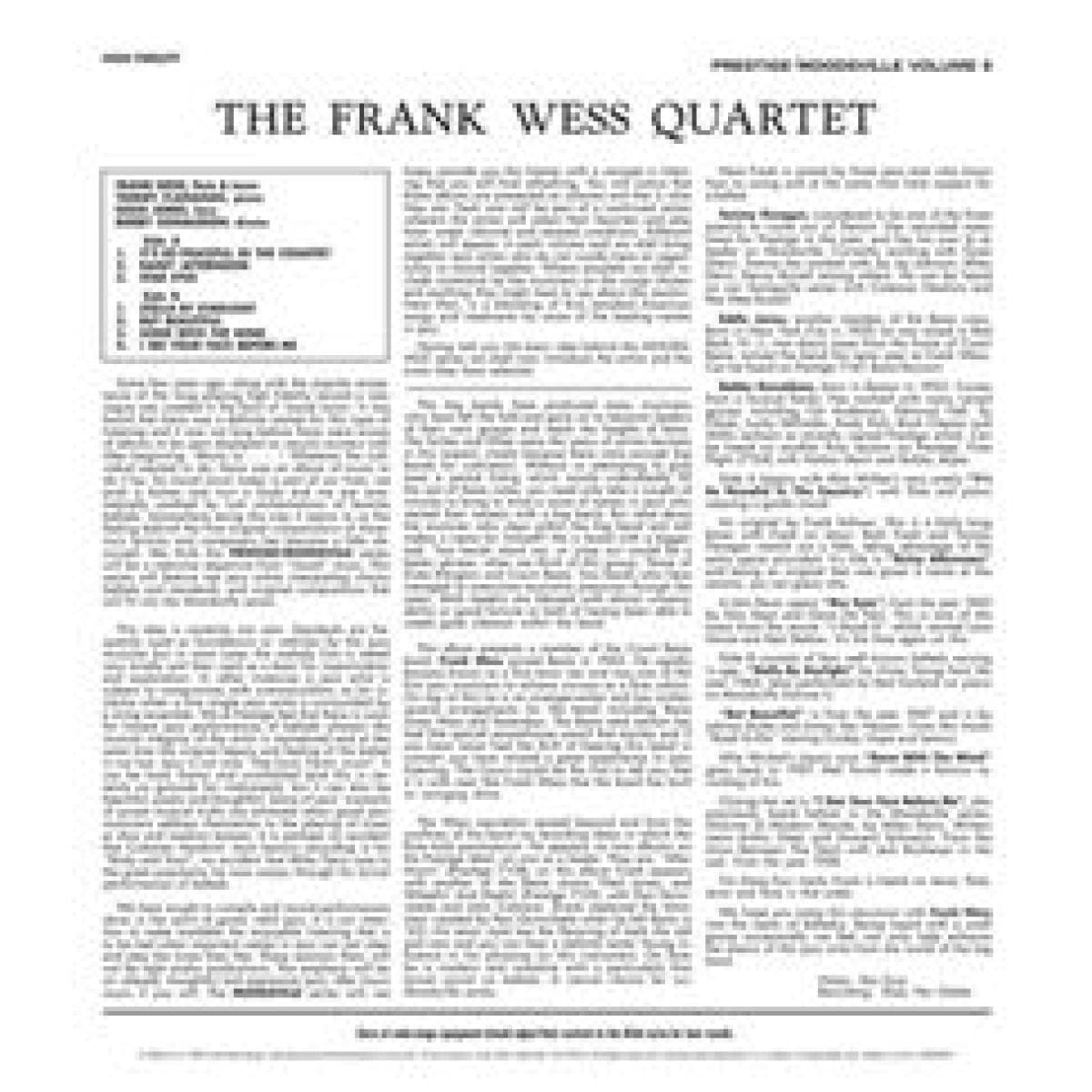 The Frank Wess Quartet – Moodsville Volume 8 (Moodsville Acoustic Sounds Series)