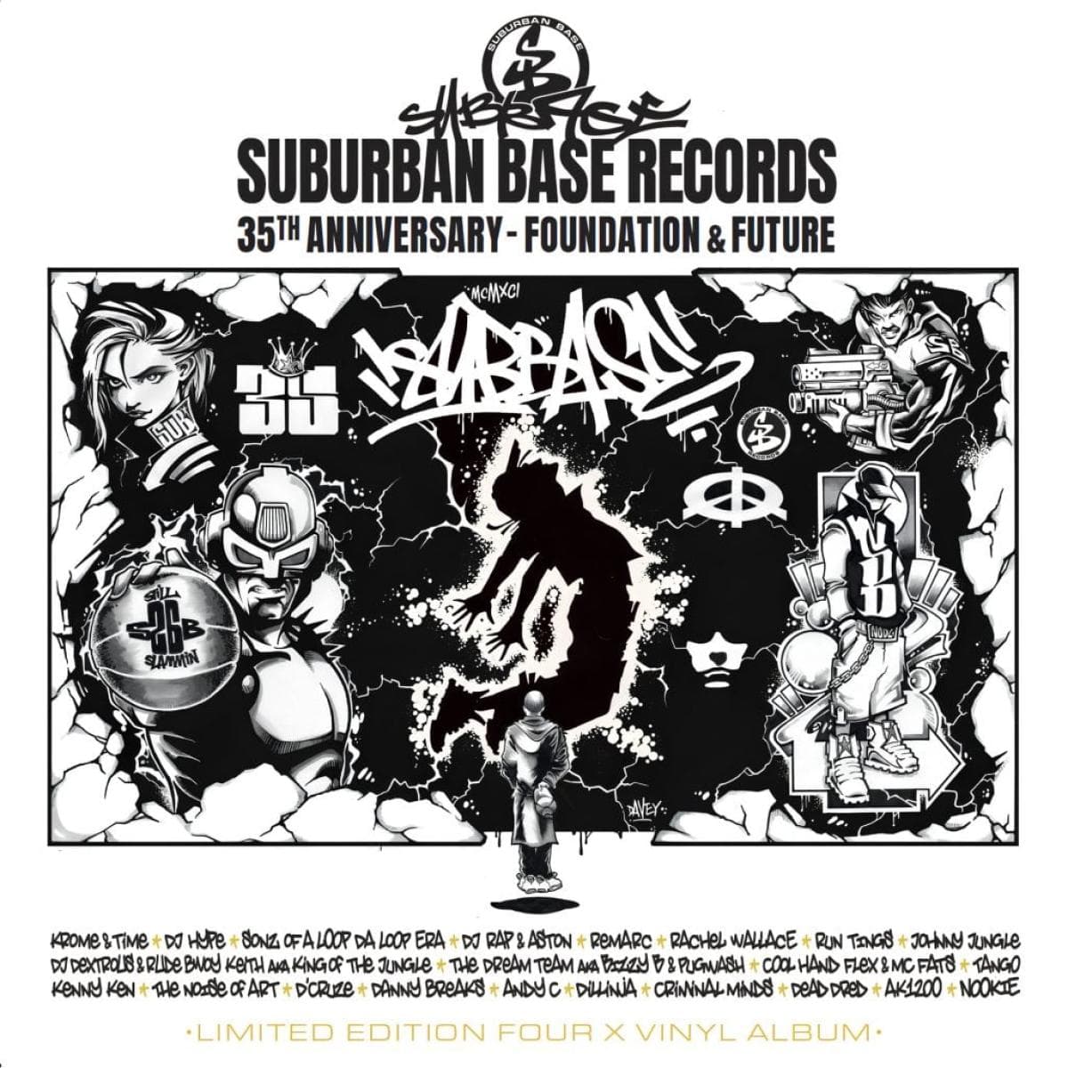 SUBURBAN BASE RECORDS 35th ANNIVERSARY LP 4x12"