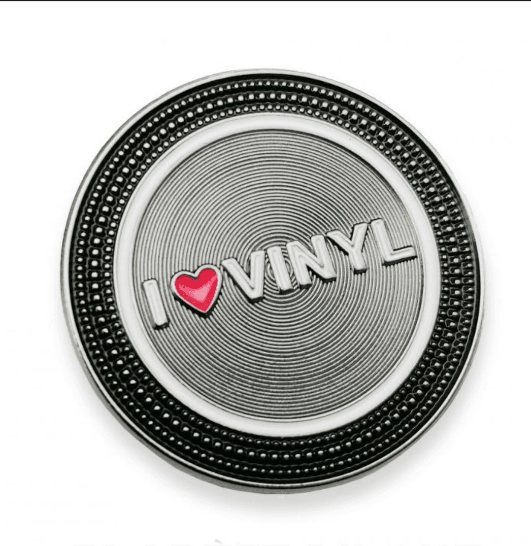 Planete Disque Round Metal Pin 30 mm — I Love Vinyl