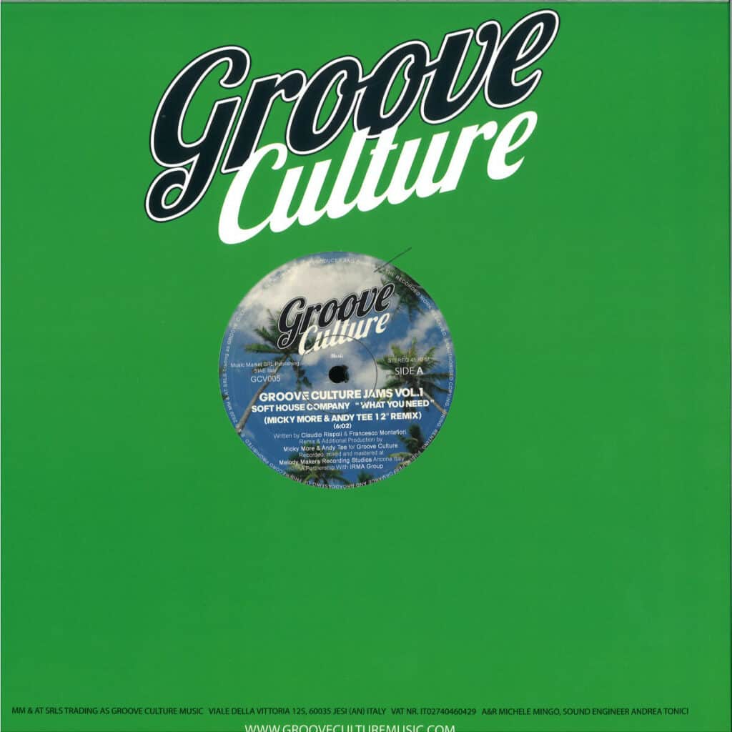 1120 GCV005 GROOVE CULTURE Soft House Company Micky More Andy Tee Groove Culture Jams Vol.1 Deep House 975873