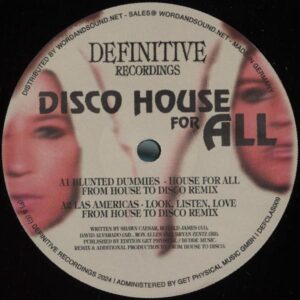 DEFCLAS009 From House To Disco - Disco House For All EP